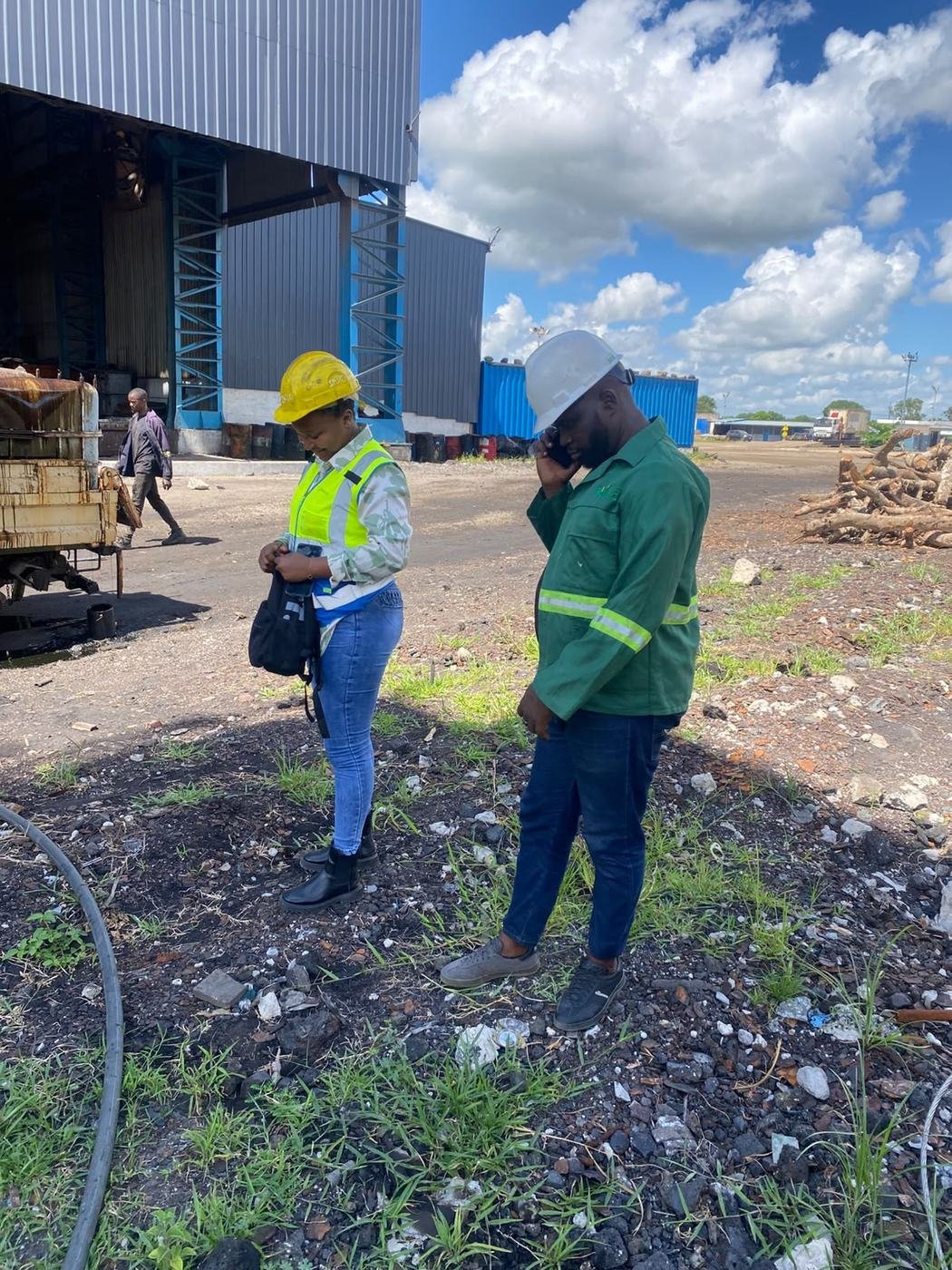 Technicians on the quay